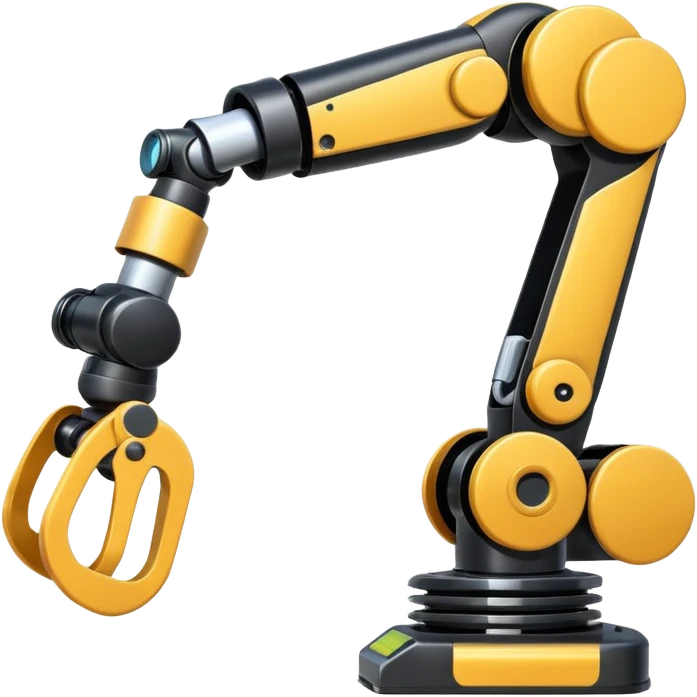 automated balck robotic arm emoji