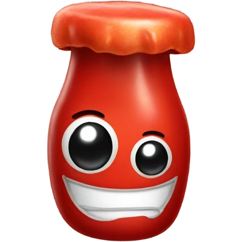 ketchup with hat on it emoji