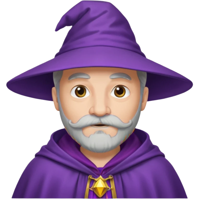 wizard with mustache, purple cloack emoji