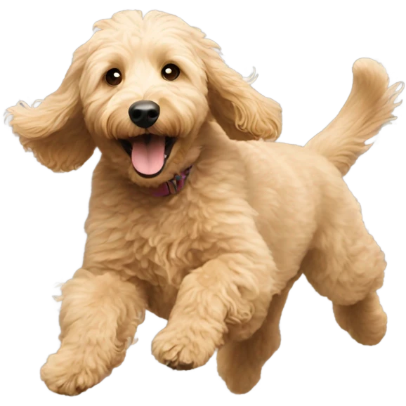 Golden doodle flying emoji
