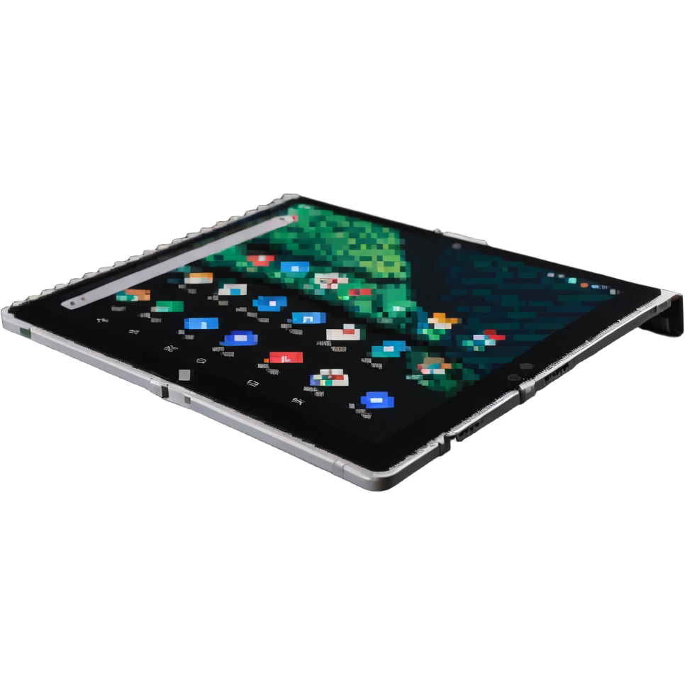 Foldable tablet computer that bends in the middle emoji