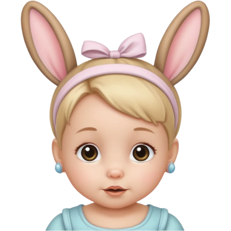 bunny ear accessory wearing baby bun hair emoji