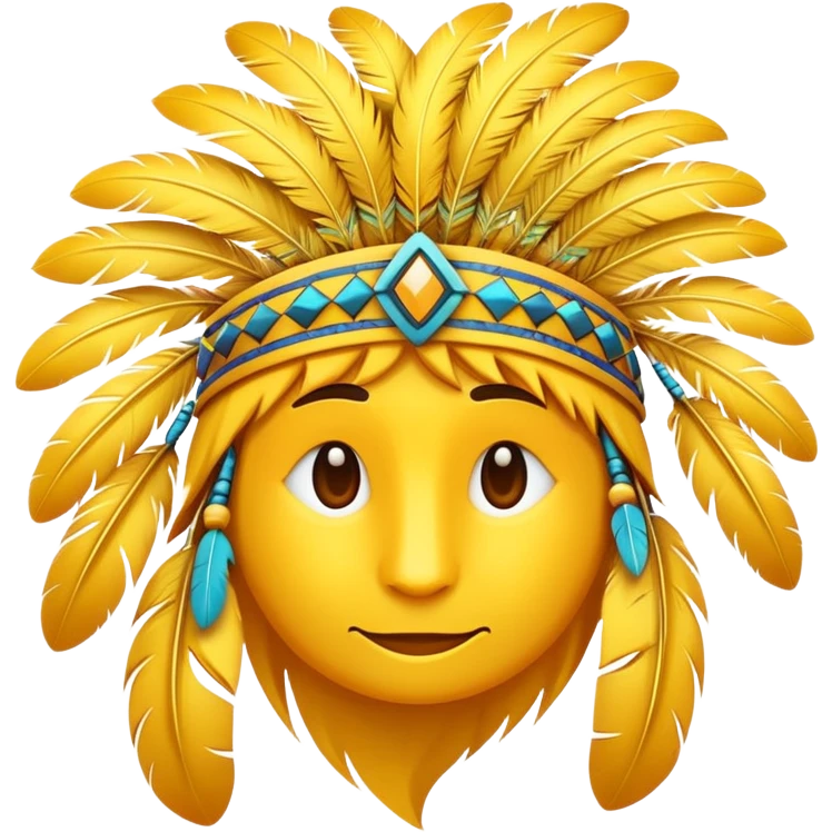 Indio plumas on yellow emoji emoji