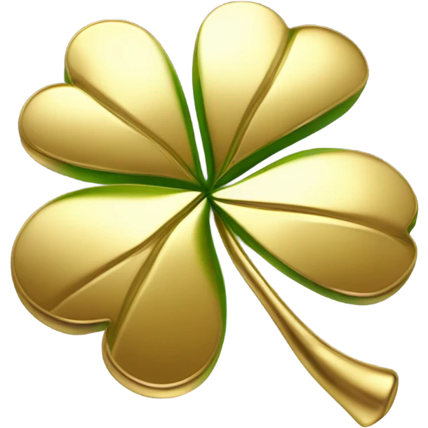 3D Four Leaf Golden Clover emoji