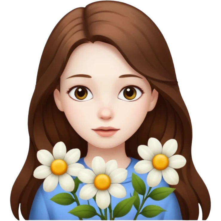 girl with flowers  emoji