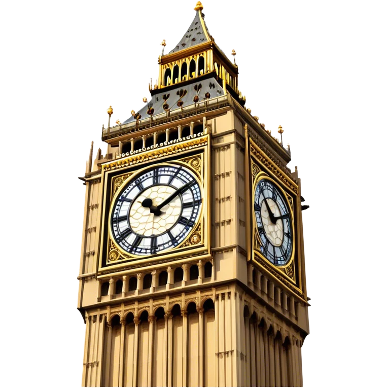 Cinematic Realistic Big Ben Landmark Emoji, showcasing the historic clock tower in exquisite detail rendered with dynamic lighting and rich textures that highlight its timeless grandeur. emoji