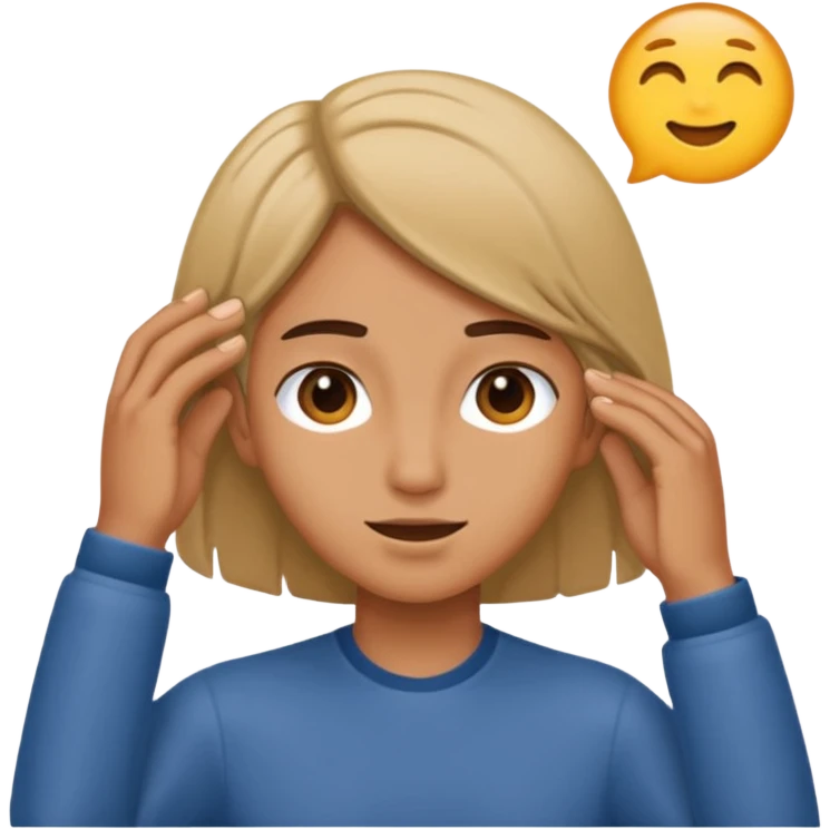 Person tucking hair behind ear emoji