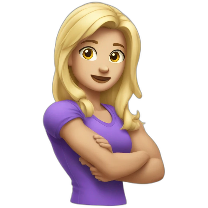 Strong muscle arm blonde girl emoji
