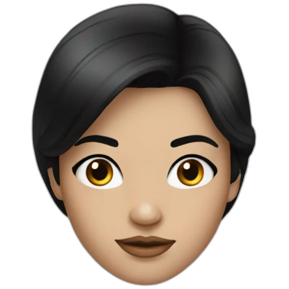 A beautiful girl with black hair and black eyes emoji