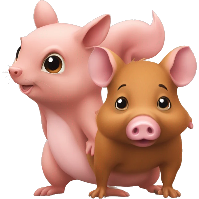 Can you make an emoji of squirrel and a pig as one animal?  emoji