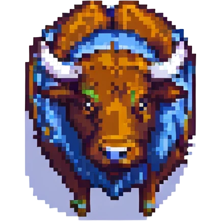 buffalo pixel art emoji