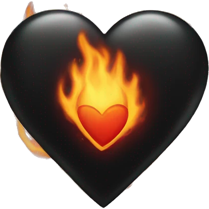 Black heart on fire emoji
