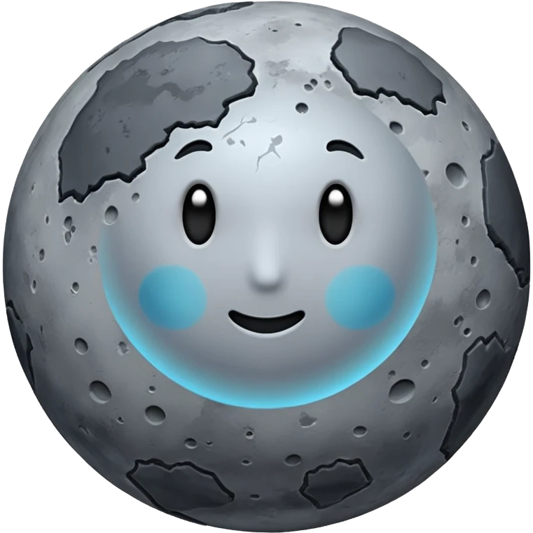 The planet Mercury with no face emoji