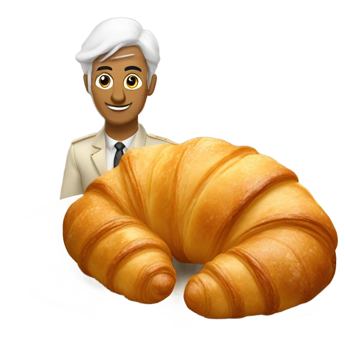 Un croissant y un moño emoji