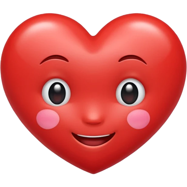 heart with kawaii face emoji