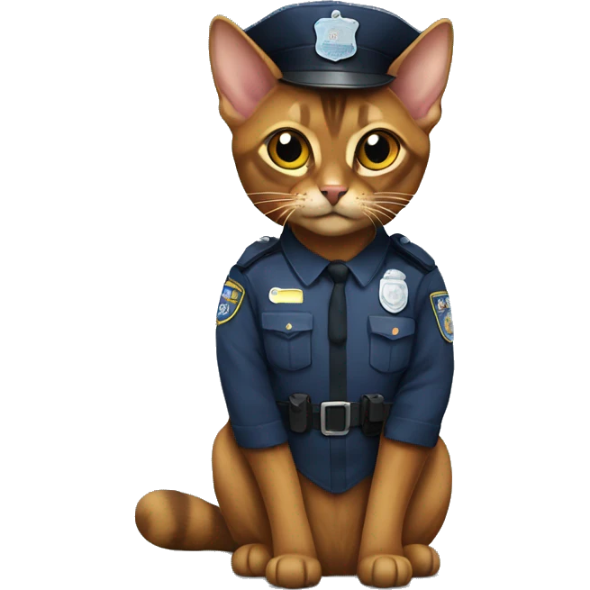 Abyssinian cat in a police suit emoji