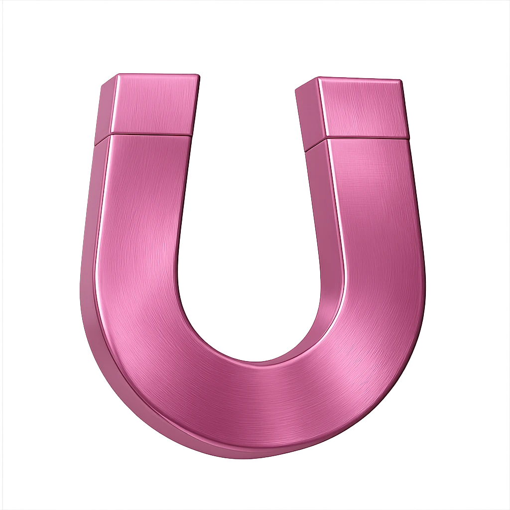 pink magnet with metallic texture, modern look emoji