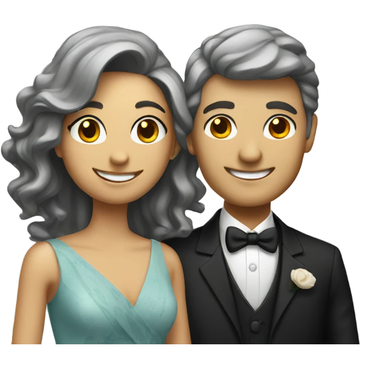 smiling couple in formal wear emoji