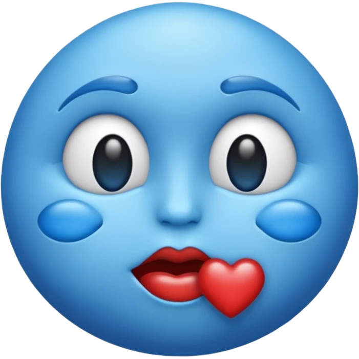 Un emoji cu un pupic albastru  emoji