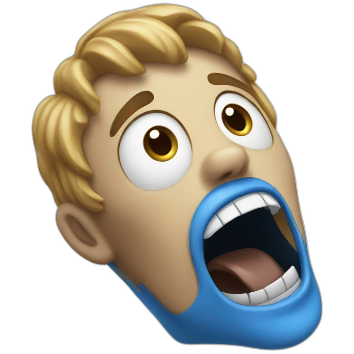 scream blue emoji