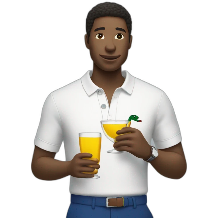 Man wearing lacoste And drinking emoji