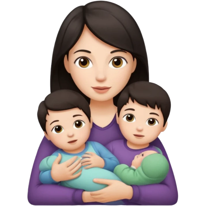 Oma dunkles Haar 2 Babys und Kleinkind emoji