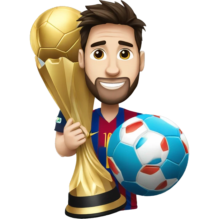 Messi con la copa del mundo emoji