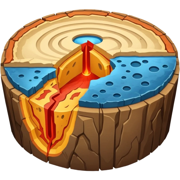 Earth's crust, mantle, and core emoji