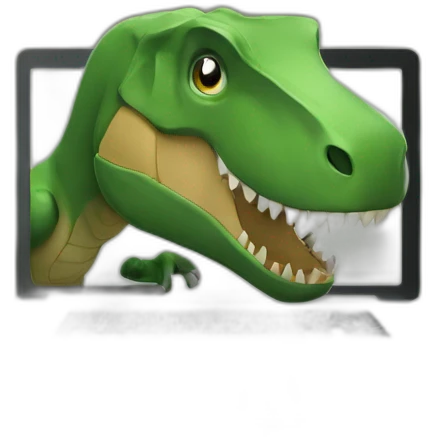 trex coding on laptop emoji