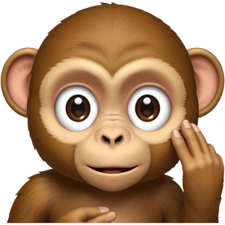A monke.\nY , pulling the bottom of his eyelid down to make it look bigger with one finger emoji