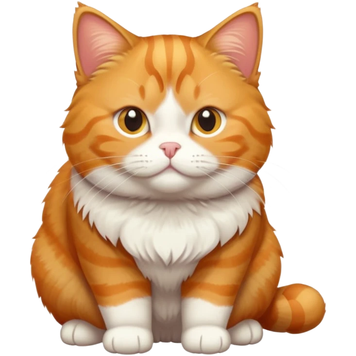 chubby orange tabby cat, full body view emoji
