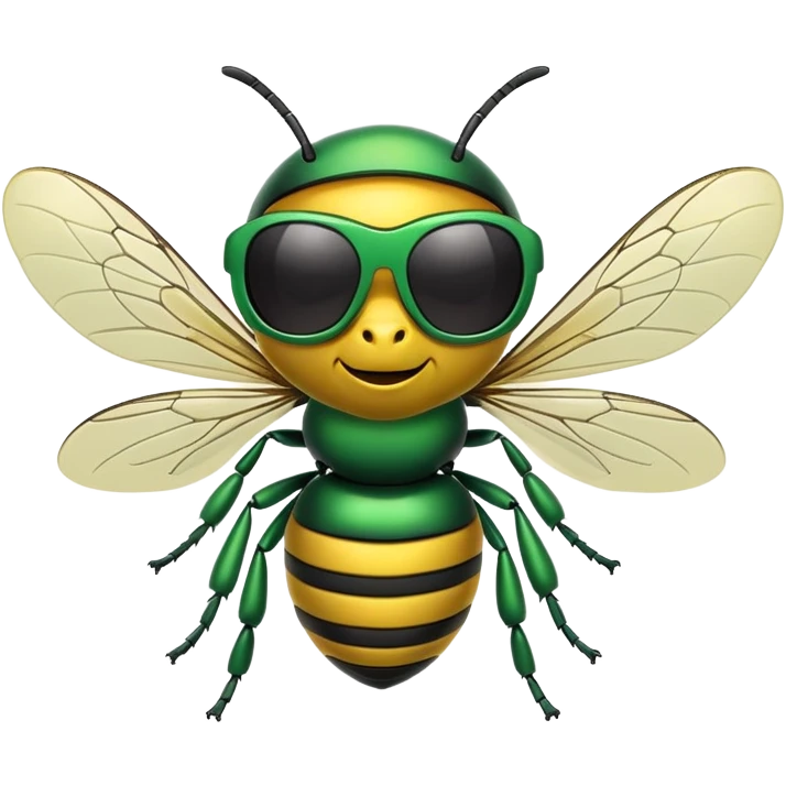 green bee wearing sunglasses emoji