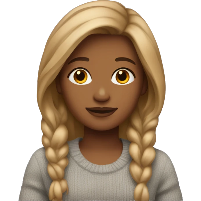 Cozy girl with bronde hair emoji