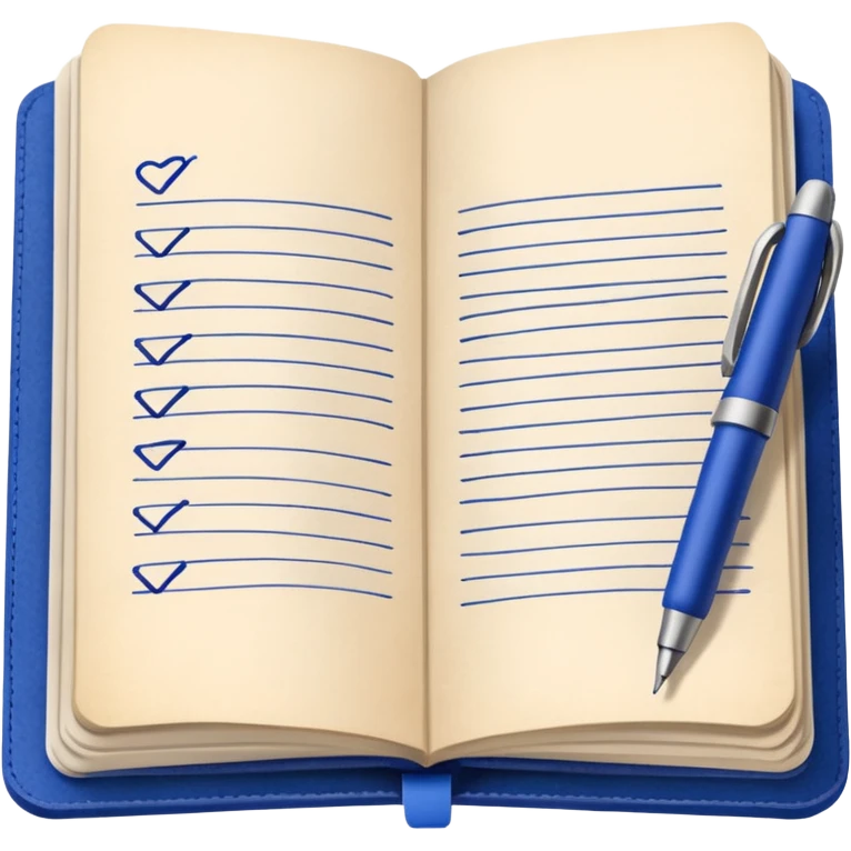 A hand riting in a field notes journal emoji