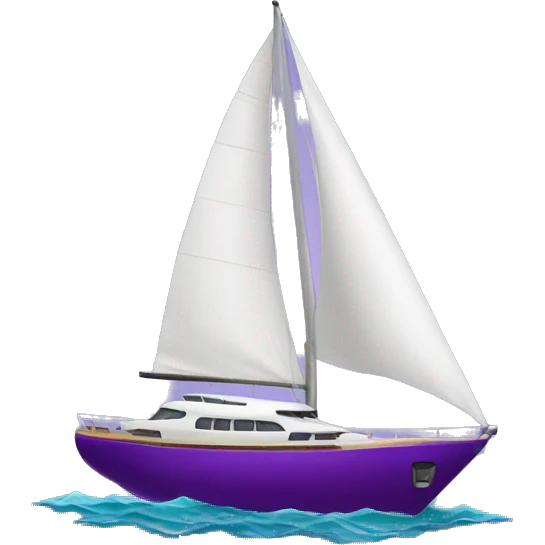 Purple yacht  emoji