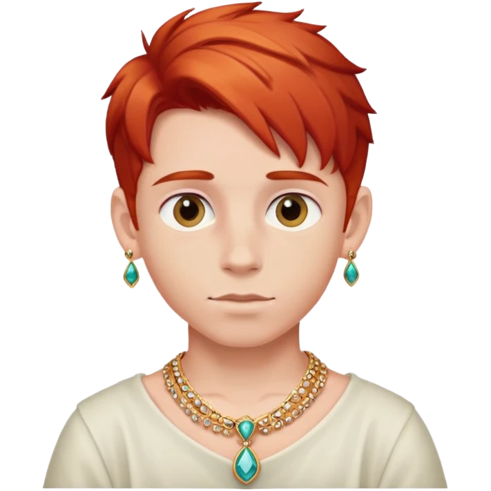 Red hair and boys with jewelry emoji