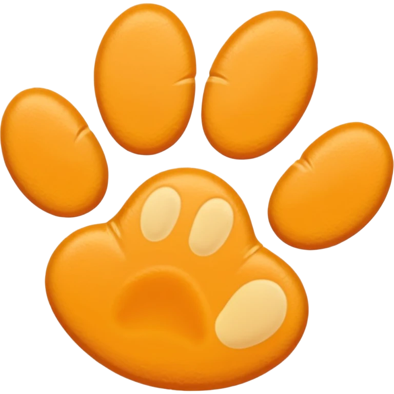 a very light pale pastel yellow-orange pawprint emoji