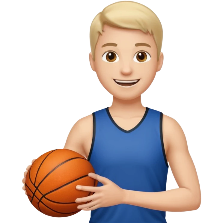 physical education teacher, energetic, holding a ball emoji