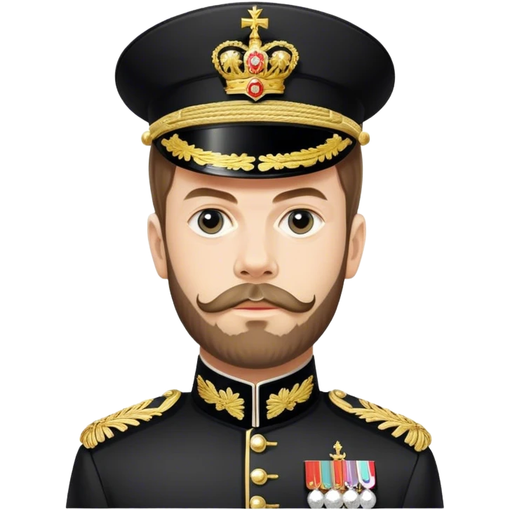 Czar Nicholas II in his black uniform emoji