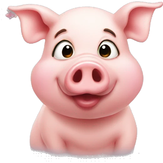 Pig send kiss emoji