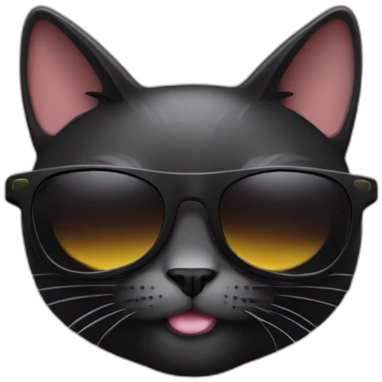 Black cat with sunglasses emoji