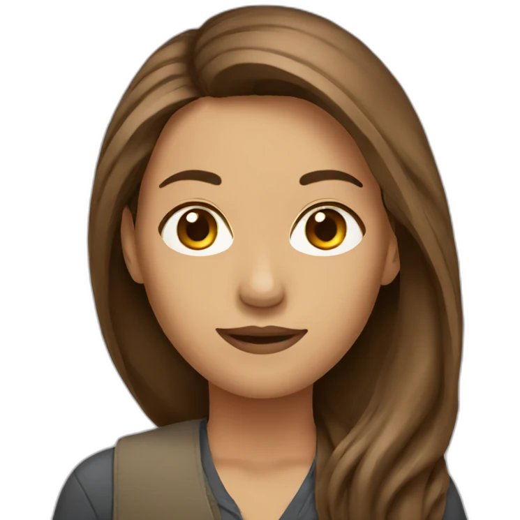 journalist female brown long hair emoji