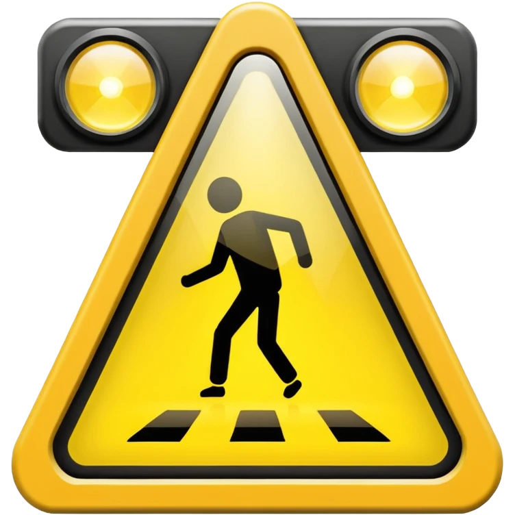 Crosswalk Light icon , Flashing yellow caution. emoji