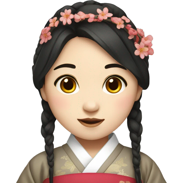 korean girl in traditional attire emoji