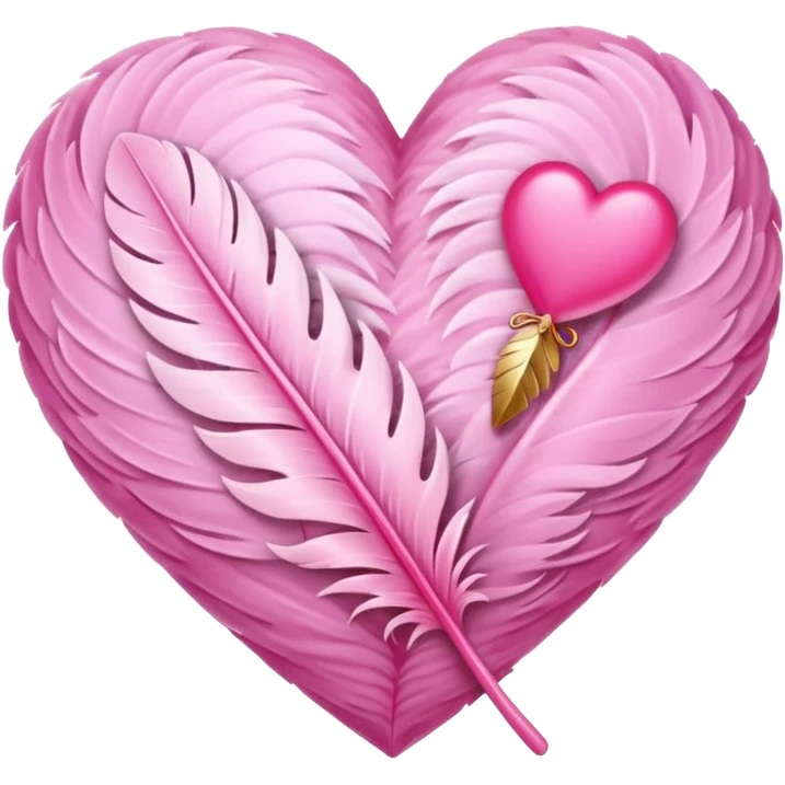 sakura heart with a feather texture emoji