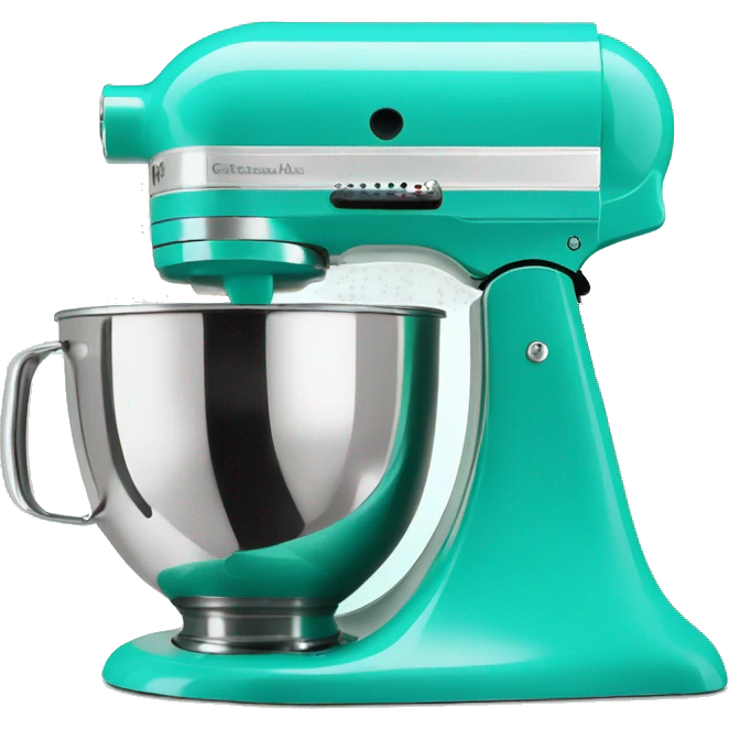 Realistic isolated tiffany blue kitchenaid mixer  emoji