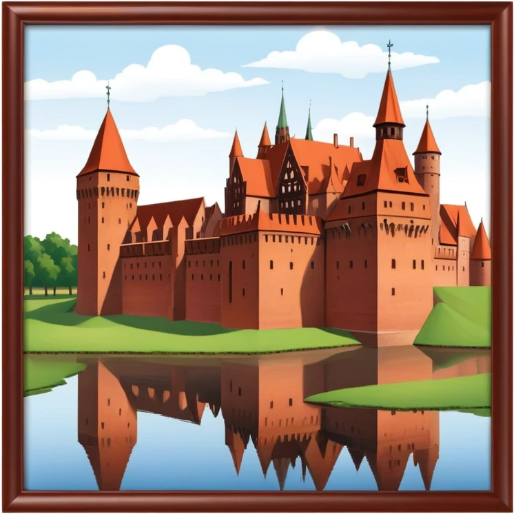 Malbork Castle Landmark Emoji – Featuring the red-brick fortress with its Gothic walls. emoji