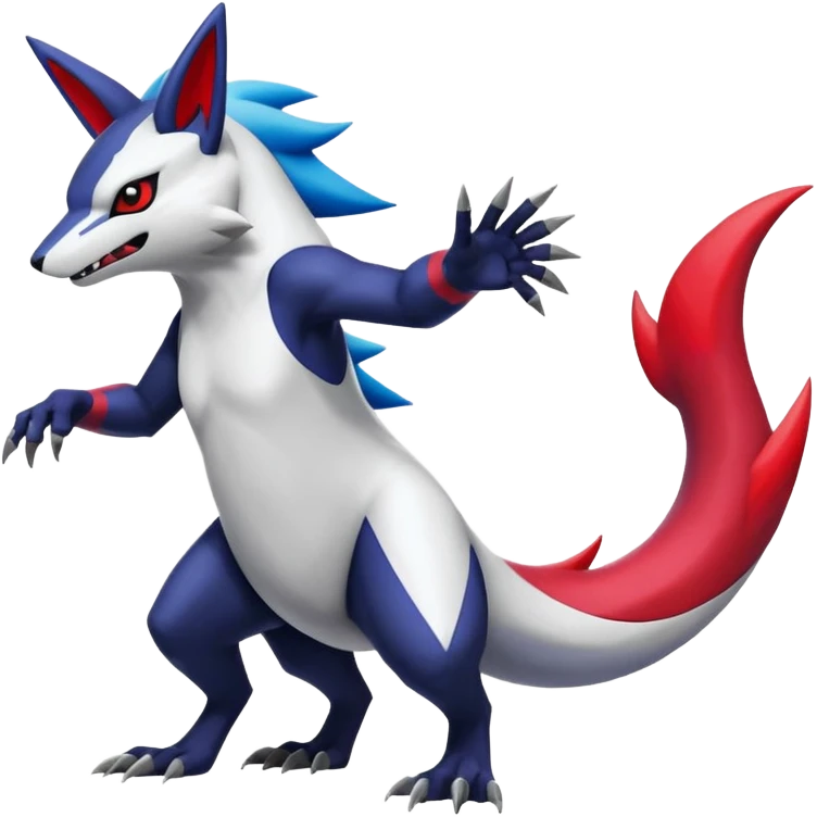 Colorful Shiny Zangoose-Zoroark-Salandit-Absol-fusion emoji
