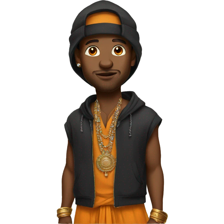 Black rapper in indian clothing emoji