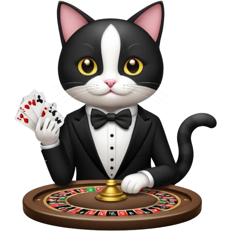 Un gato jugando en el casino emoji